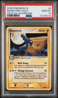 2006 POKEMON EX CRYSTAL GUARDIANS #8 MANECTRIC-HOLO PSA 10 - Image 1