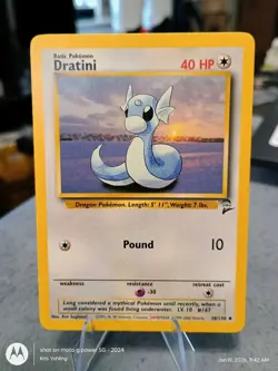 Pokemon TCG Base Set 2 Dratini #038/130 Uncommon Excellent Condition - Image 1