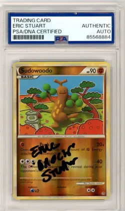 PSA Eric Stuart Signed Sudowoodo 9/95 Unleashed Reverse Holo Pokemon TCG 2010 - Image 1