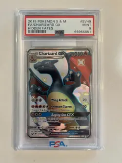 2019 Pokemon S&M Hidden Fates #SV49 FA/Charizard GX PSA 9 - Image 3