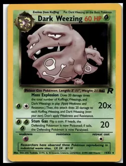 Dark Weezing 14/82 Team Rocket Holo Pokemon LP - Image 1