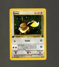 Pokemon TCG Team Rocket Set #55/82 Eevee Card 1st Edition LP 2000 WOTC - Image 1