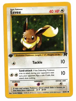 Pokemon Card: Eevee 55/82 Team Rocket Set 1st Edition! EXC - Image 1