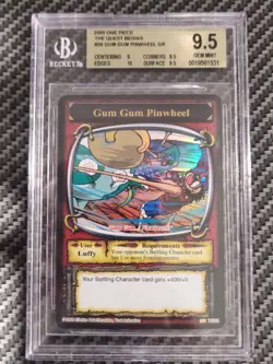 2005 One Piece CCG The Quest Begins GUM GUM PINWHEEL Gold Rare BGS 9.5 - Image 1