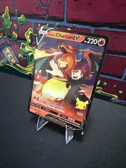 Pokemon TCG Lance's Charizard v SWSH133 Celebrations Black Star Promo Holo Card - Image 3