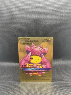 Pokemon Pikachu Mega Diancie Gold Foil Fan Art Card #008 - Image 1