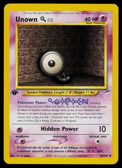 Pokemon Card - Unown [Q] Neo Destiny 59/105 Uncommon 1st Edition - Image 1