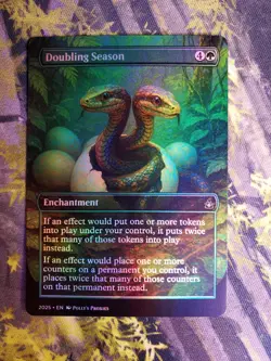 Doubling Season FOIL Proxy Playtest Card with Custom Snake Egg Animal Art Design - Image 5