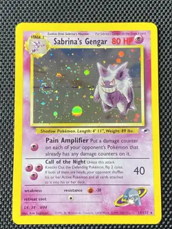 Sabrina's Gengar 14/132 Swirl Holo Gym Heroes Pokemon Card LP+ - Image 1