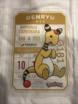 DENRYU Ampharos Pokemon × PRONTO CAFE PROMO Clear Card 2025 JP US seller NM - Image 1