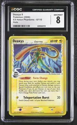 CGC 8 Deoxys δ 2006 EX Holon Phantoms 6/110 Holo Pokemon Card - Image 1