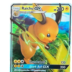 Pokemon Raichu GX Hidden Fates Ultra Rare Holo 210HP Thunderbolt Card - Image 1