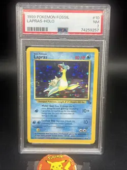 PSA 7 Near Mint - Lapras 10/62 (Fossil) Holo Rare Pokemon Card 👀 Pokemon WOTC - Image 1