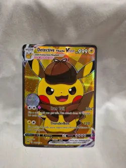 Pokemon Inspired Pikachu Cosplay Detective Holo Fan Art Card - Image 1