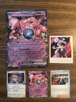 Team Rocket's Mewtwo ex Box Promo Cards - Image 1