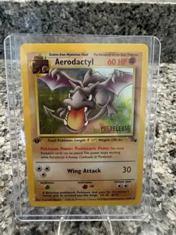 Aerodactyl Prerelease Holo 1st Edition Fossil Card 1/62 - Image 1