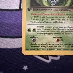 Dark Golbat 24/82 1st Edition Non Holo - Team Rocket 1st Edition Pokemon Card - Image 3