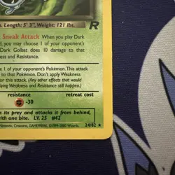 Dark Golbat 24/82 1st Edition Non Holo - Team Rocket 1st Edition Pokemon Card - Image 4