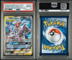 2019 POKEMON SM BLACK STAR PROMO #SM191 FULL ART/MEWTWO & MEW GX PSA 10 - Image 5