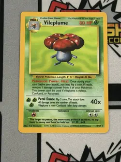 1999 Pokemon Vileplume 15/64 Holo No Symbol ERROR*Lightly Played - Image 1