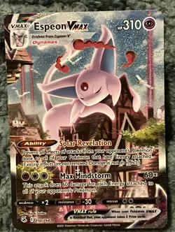 Espeon VMAX Secret Rare Full Art Holo Pokemon Card Fusion Strike - Image 1