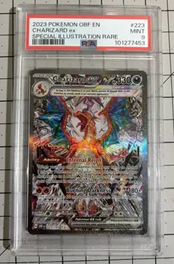2023 Pokemon OBF En-Obsidian Flames Charizard EX 223/197 PSA 9 - Image 1