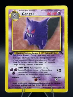 Gengar 20/62 Fossil 1st Edition - Non Holo Rare - WOTC - MP/HP - Pokemon Vintage - Image 1