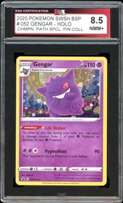 2020 Pokemon Black Star Promo SWSH052 Gengar Holo KSA 8.5 NMM+ - Image 1