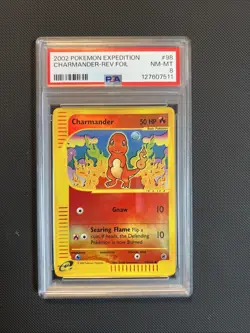 Pokemon CHARMANDER 98/165 Reverse Holo (2002 Expedition) PSA 8 - Image 1