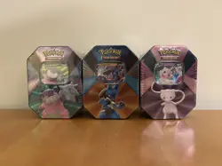 Pokemon TCG V Forces Tin Galarian Slowbro V/Lucario V/Mew V SET - Image 1