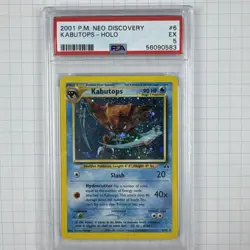 Pokemon 2001 Neo Discovery #6 Kabutops Holo PSA 5 Excellent - Image 1