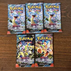 5x Stellar Crown 1x Paldea 1x Obsidian Flames Pokemon TCG Booster Packs - Sealed - Image 1