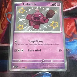 Pokemon - Tinkatink - 165/091 - SV: Paldean Fates - Holo - Shiny Rare NM - Image 1