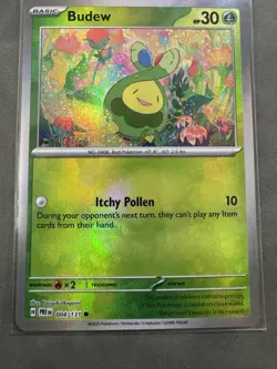 Budew 004/131 Reverse Holo Common Pokemon TCG Prismatic Evolutions Pokemon - Image 1
