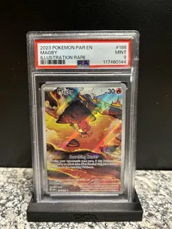 Pokemon TCG Magby 186/182 SV04: Paradox Rift Illustration Rare Holo PSA 9 - Image 1