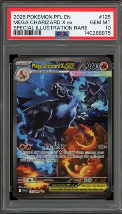 Pokemon Mega Charizard X ex Phantasmal Flames SIR #125 PSA 10 Gem Mint - Image 1