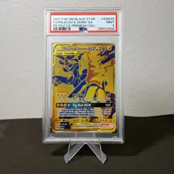 2021 POKEMON SM BLACK STAR PROMO #SM248 FULL ART/PIKACHU & ZEKROM GX Koba 9 Psa - Image 1