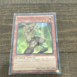 Yu-Gi-Oh! Konami Elemental HERO Woodsman SDHS-EN003 Effect 1st Edition ATK/1000. - Image 1