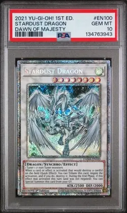 2021 Yu-Gi-Oh! Stardust Dragon DAMA-EN100 Starlight Rare PSA 10 GEM MINT - Image 1