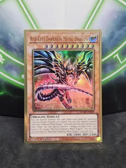 Yugioh Red-Eyes Darkness Metal Dragon MGED-EN009 Gold Rare 1st Ed NM Alt Art - Image 1