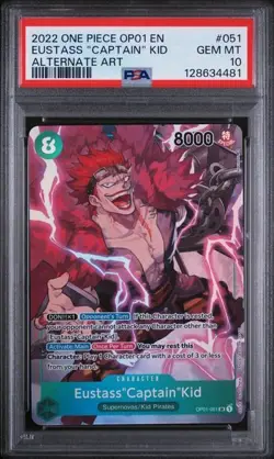 2022 One Piece Eustass "Captain" Kid OP01-051 Alternate Art PSA 10 Pre-errata - Image 1
