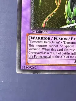 Yugioh Elemental Hero Flame Wingman TLM-EN035 Ultimate Rare 1st Edition LP/MP - Image 5