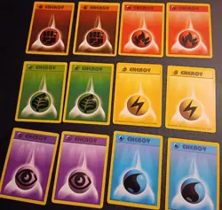 Energy Cards Full Set x2 (12 cards total) - Base Set 1999 Pokemon TCG WOTC - Image 2