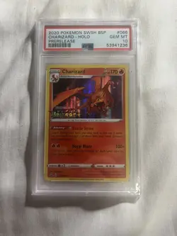 Pokemon Charizard Vivid Voltage Prerelease Holo Promo SWSH066 PSA 10 Gem Mint - Image 1