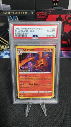 Pokemon Charizard Vivid Voltage Prerelease Holo Promo SWSH066 PSA 10 Gem Mint - Image 1
