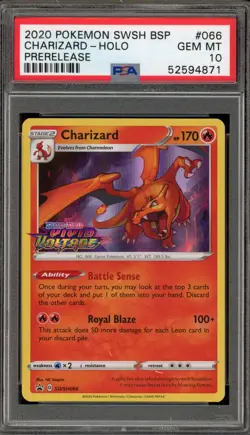 Pokemon Charizard Vivid Voltage Prerelease Holo Promo SWSH066 PSA 10 Gem Mint - Image 1
