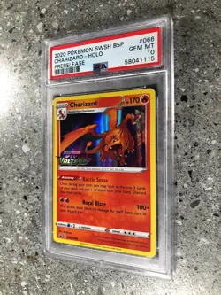 Pokemon TCG Cards Prerelease Charizard SWSH066 Holo Promo PSA 10 GEM MINT - Image 4