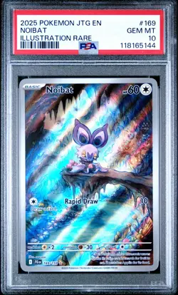 2025 POKEMON JTG EN-JOURNEY TOGETHER ILLUSTRATION RARE #169 NOIBAT PSA 10 - Image 1
