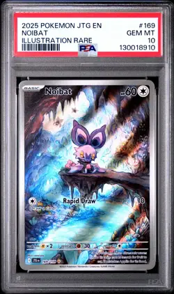 2025 POKEMON JTG EN-JOURNEY TOGETHER ILLUSTRATION RARE #169 NOIBAT PSA 10 - Image 1