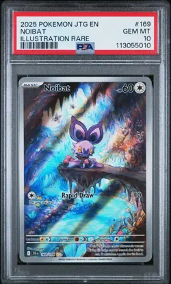 2025 POKEMON JTG EN-JOURNEY TOGETHER ILLUSTRATION RARE #169 NOIBAT PSA 10 - Image 1